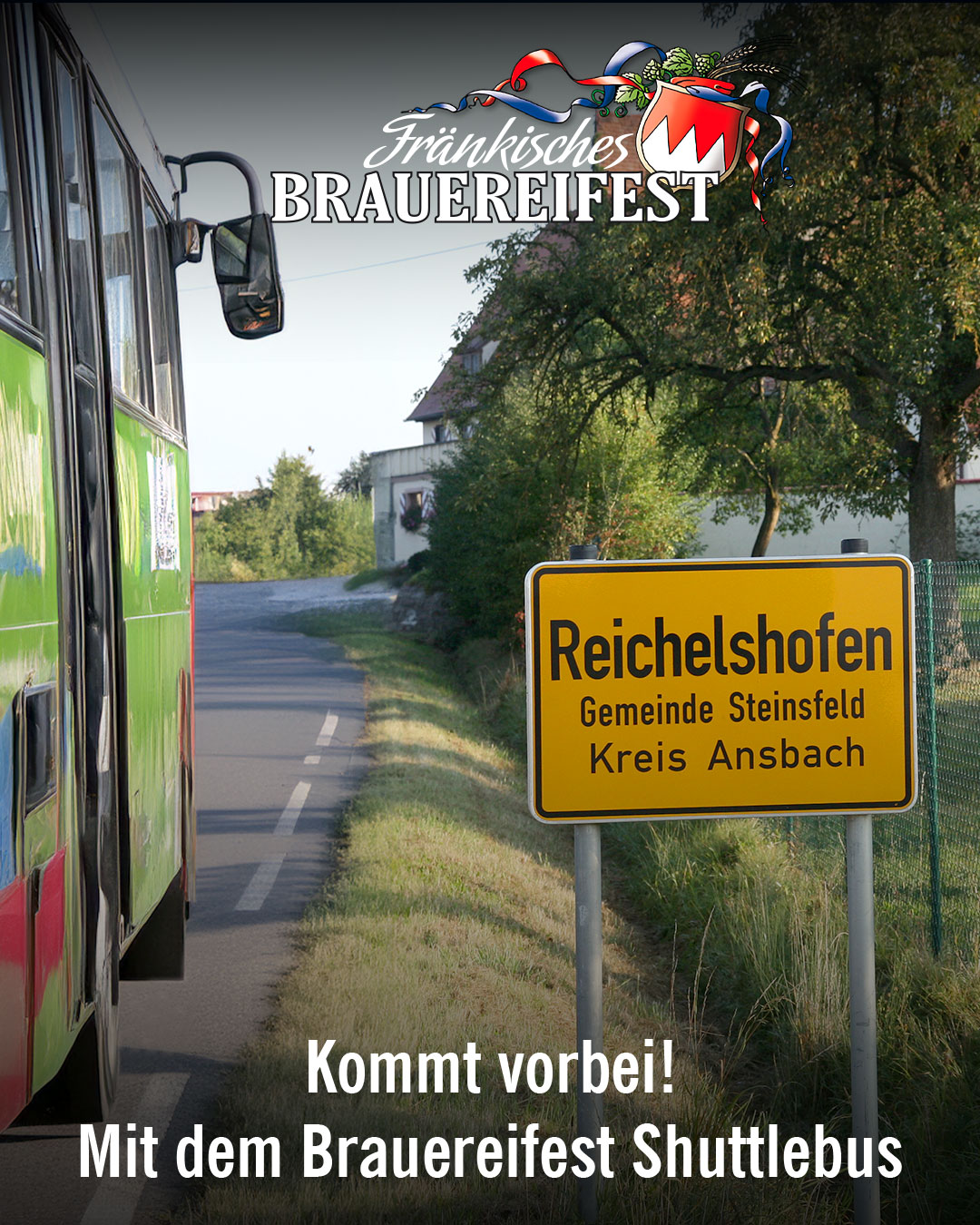 Kommt mit dem Busshuttle zum Brauereifest nach Reichelshofen von Bad Windsheim, Rothenburg, Steinach und Burgbernheim.